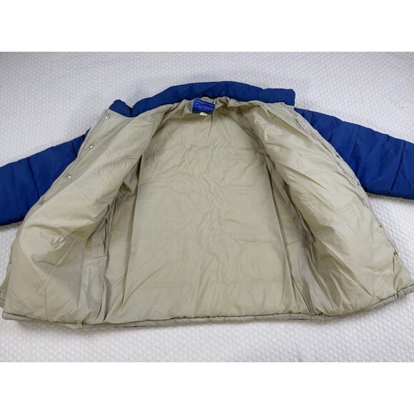 CARTERS Puffer Jacket H.W. CARTER & Son Lebanon N.H. Coat Vintage XL Blue 70s - Picture 12 of 16